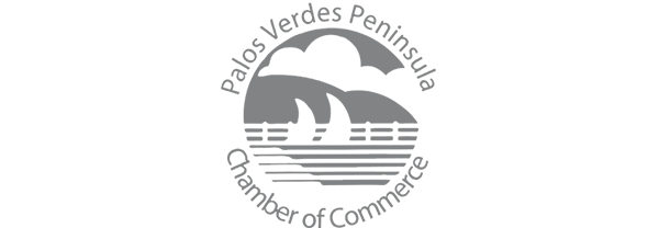 Palos Verdes Peninsula Chamber of Commerce logo – Palos Verdes Dental Care Gray logo of the Palos Verdes Peninsula Chamber of Commerce featuring a stylized coastal scene with hills, ocean waves, and a sailboat, symbolizing community and local connection – Palos Verdes Dental Care
